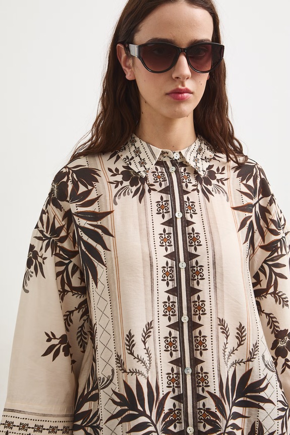 Košeľa dámska s viskózou béžová RS26-KDD900