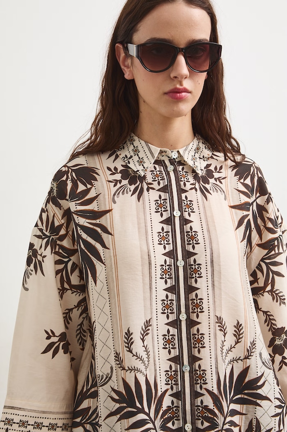 Košeľa dámska s viskózou béžová RS26-KDD900