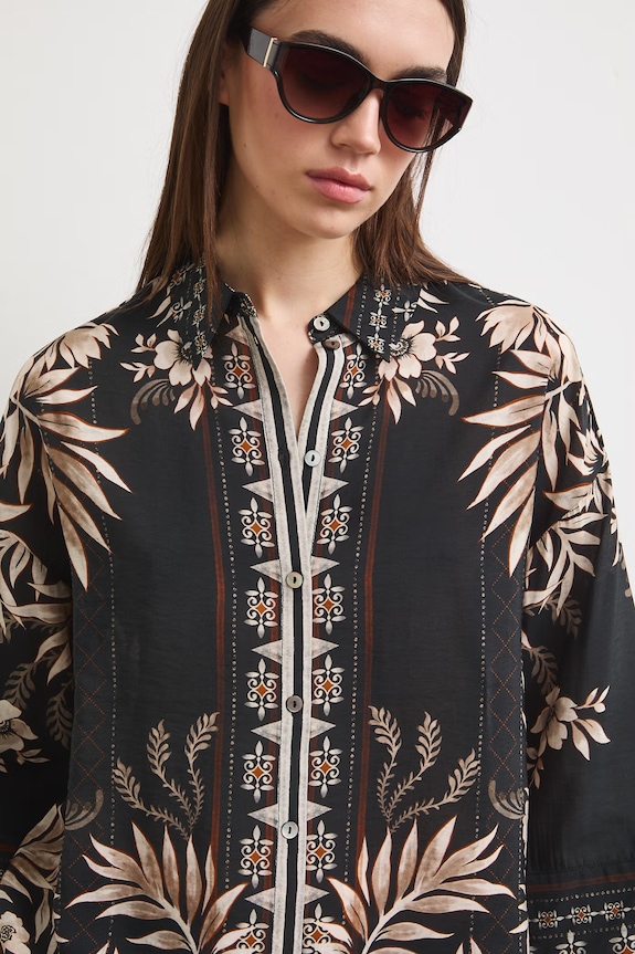 Košeľa dámska s viskózou čierna RS26-KDD900