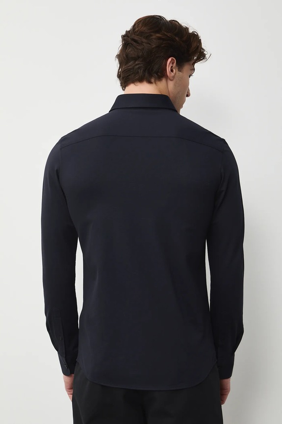 Oblečenie Košeľa s klasickým golier melanžová RS26-KDM031 tmavomodrá