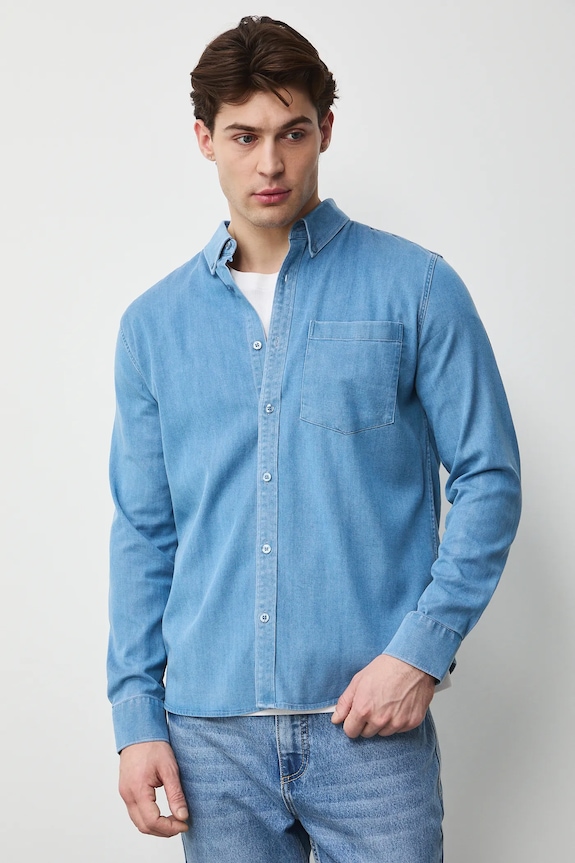 Rifľová košeľa RS26-KDM033 modrá