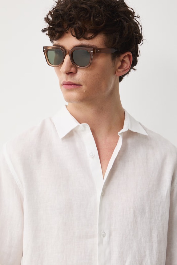 Košile pánská lněná bílá RS26-KDM071