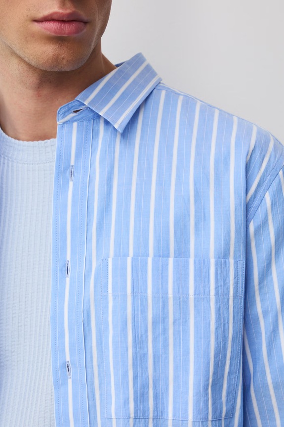 Košile pánská bavlněná s elastanem RS26-KDM073 modrá