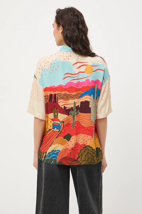 Koszula damska z wiskozy by Gigi Rosado, Grafika Polska multicolor RS26-KKD451