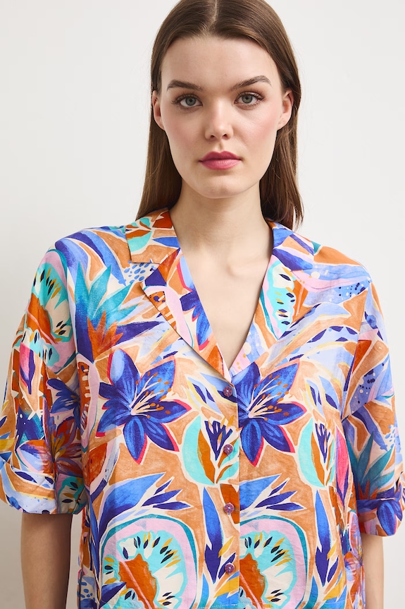 Koszula damska z wiskozą multicolor RS26-KKDA02