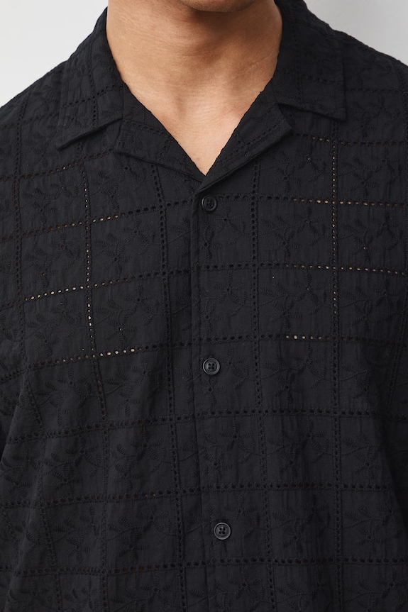 Medicine cămașă pentru bărbați, din bumbac RS26-KKM073 negru