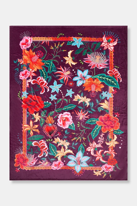 Koc wzorzysty 160 x 220 cm RS26-KOU402 fioletowy RS26