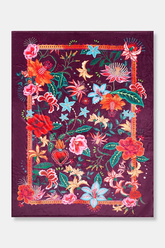 Koc wzorzysty 160 x 220 cm RS26-KOU402 fioletowy RS26