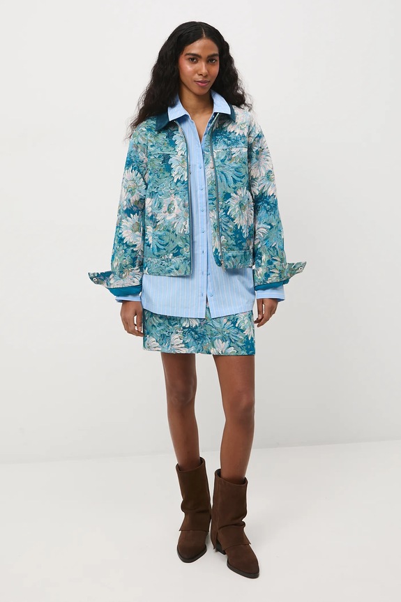 Kurtka żakardowa wzorzysta RS26-KUD260 multicolor RS26