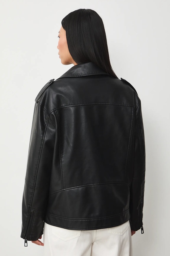 Oblečenie Motorkárska bunda z ekologickej kože RS26-KUD301 čierna