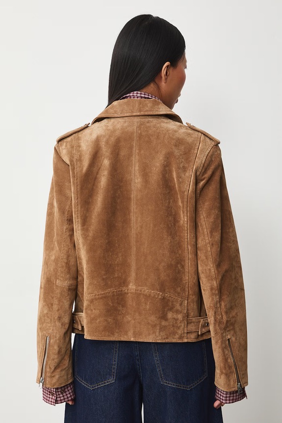 Odzież Kurtka zamszowa damska biker RS26-KUD302 beżowy