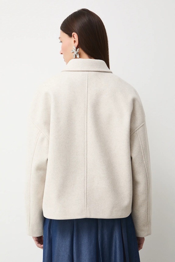 Oblečení Košilová bunda dámská bez vzoru RS26-KUD309 béžová