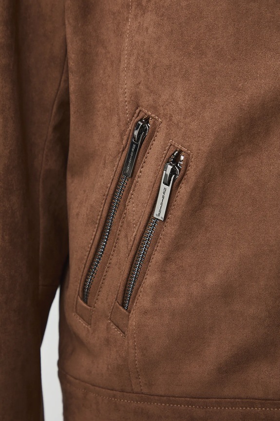 Motorkárska bunda z imitácie semišu RS26-KUD311 hnedá