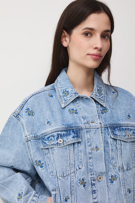 Medicine jachetă pentru femei, din denim albastru RS26-KUD705