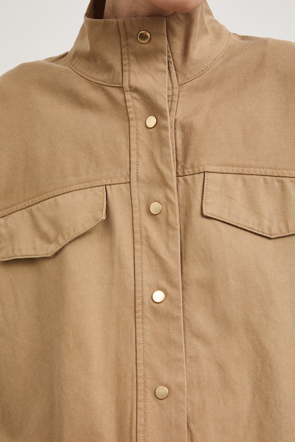 Oversized bunda dámská s lyocellem RS26-KUD800 béžová