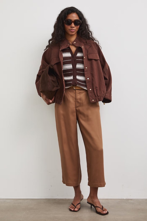 Oversized bunda dámská s lyocellem RS26-KUD800 hnědá RS26