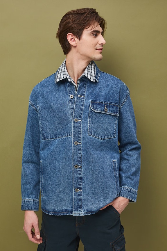 Medicine jachetă pentru bărbați de denim RS26-KUM512 albastru
