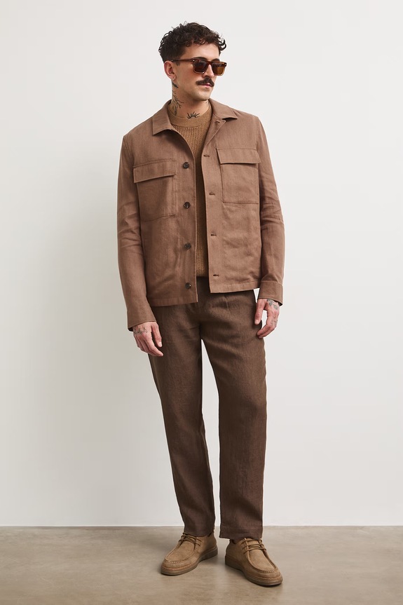 Medicine куртка-сорочка чоловіча з льоном без утеплення коричневий RS26-KUM910