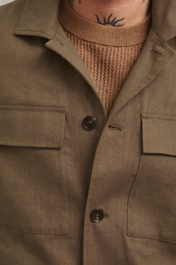 Medicine куртка-сорочка чоловіча з льоном RS26-KUM910 коричневий