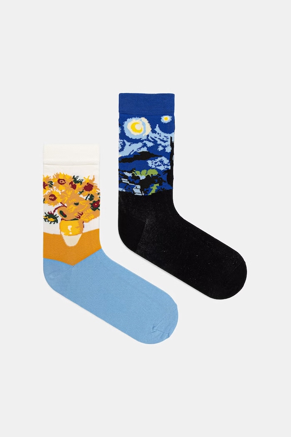 Skarpetki bawełniane damskie z kolekcji Eviva L'arte (2-pack) skarpetki długie multicolor RS26-LGD252