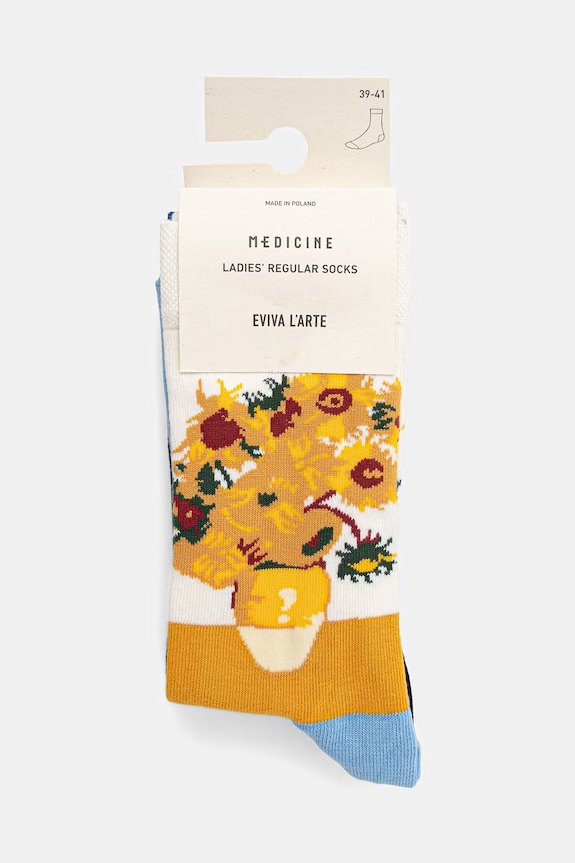Odzież Skarpetki bawełniane damskie z kolekcji Eviva L'arte (2-pack) RS26-LGD252 multicolor