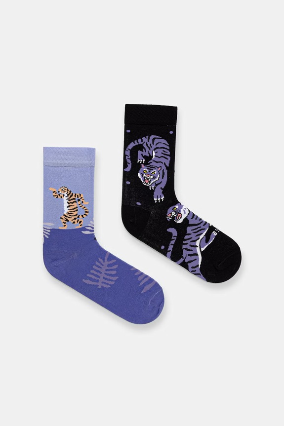 Bavlnené ponožky vzorované (2-pack) dlhé ponožky viacfarebná RS26-LGD301