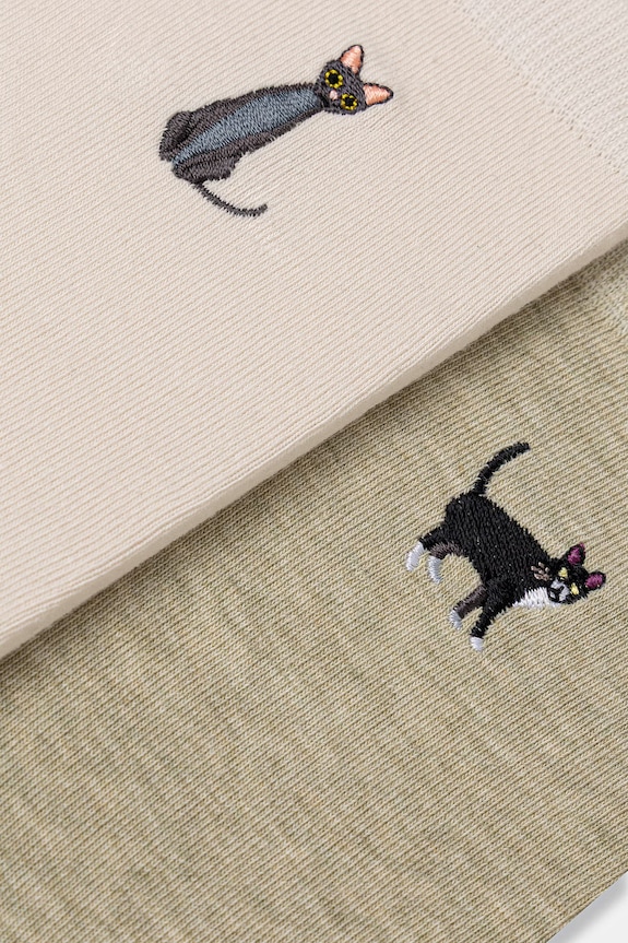 Odzież Skarpetki bawełniane damskie z ozdobnym haftem (5-pack) RS26-LGD400 multicolor