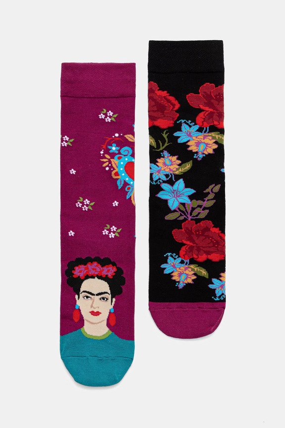 Skarpetki bawełniane damskie z kolekcji Frida (2-pack) skarpetki długie multicolor RS26-LGD450