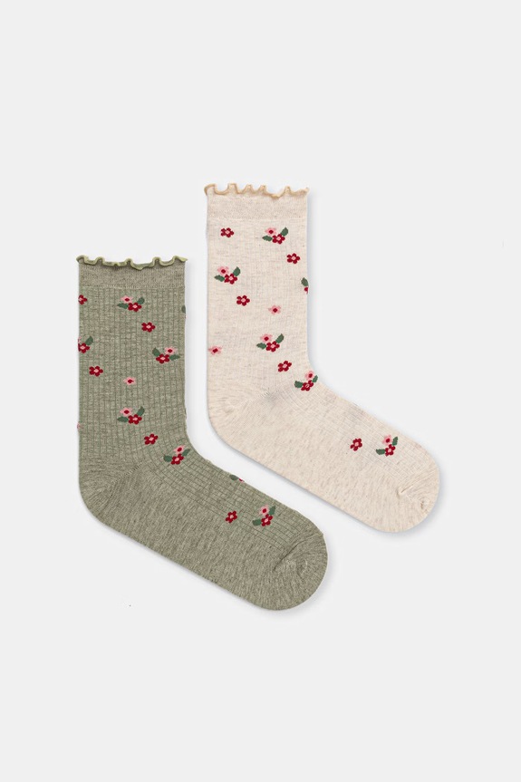 Skarpety damskie w kwiaty 2-pack multicolor RS26-LGD505