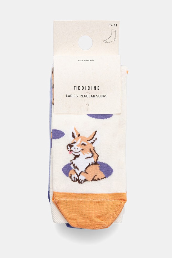 Odzież Skarpetki bawełniane damskie wzorzyste (2-pack) RS26-LGD518 multicolor