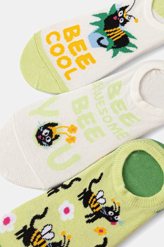 Skarpetki bawełniane damskie wzorzyste (3-pack) RS26-LGD523 multicolor RS26