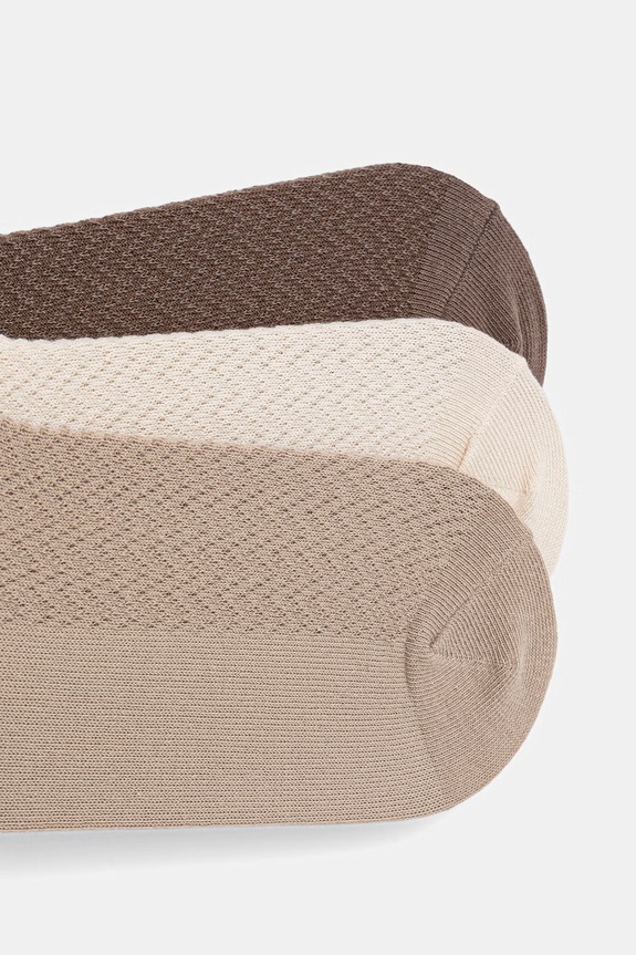Odzież Skarpety damskie bawełniane gładkie 3-pack RS26-LGD533 beżowy