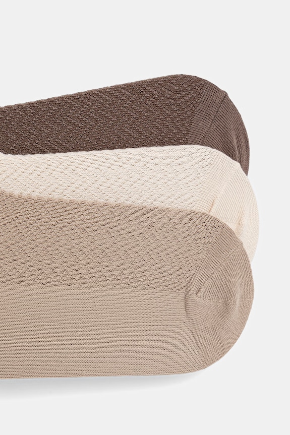 Odzież Skarpety damskie bawełniane gładkie 3-pack RS26-LGD533 beżowy