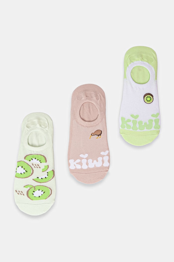 Skarpety stopki damskie z motywem owoców 3-pack multicolor RS26-LGD701