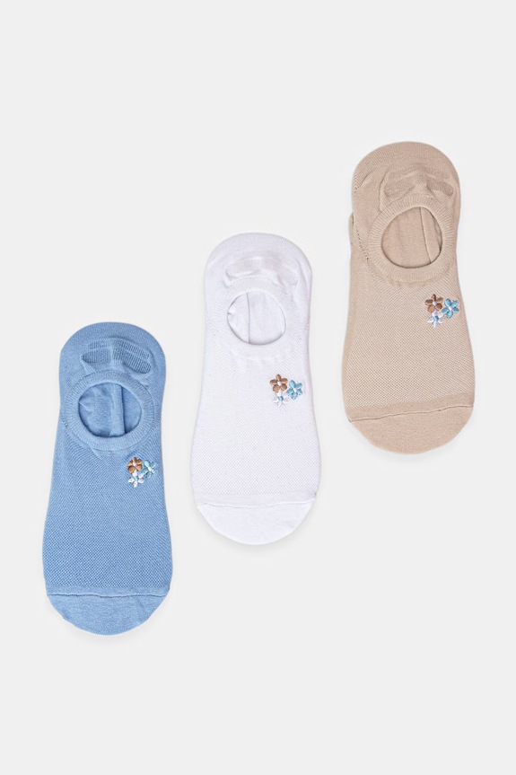 Skarpety stopki damskie bawełniane 3-pack multicolor RS26-LGD727