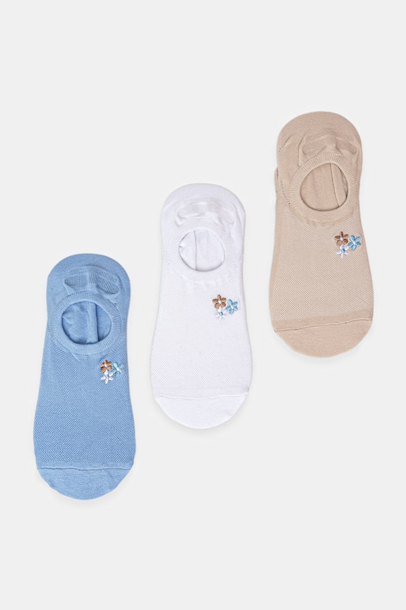 Skarpety stopki damskie bawełniane 3-pack multicolor RS26-LGD727