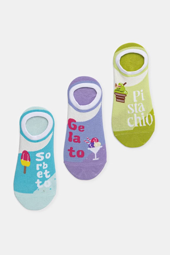 Skarpety stopki 3-pack damskie bawełniane multicolor RS26-LGD902
