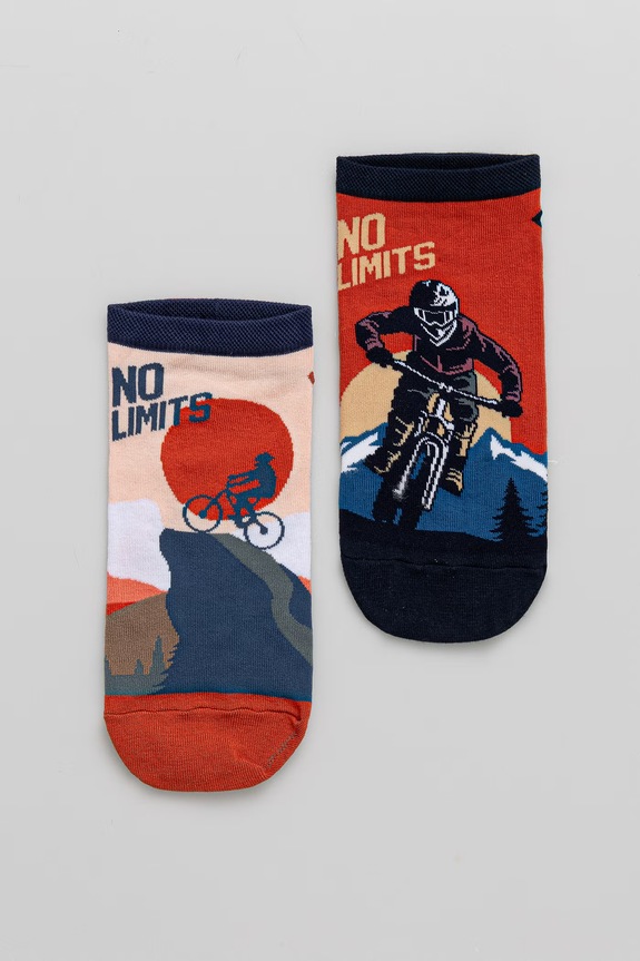 Skarpetki bawełniane męskie wzorzyste (2-pack) skarpetki krótkie multicolor RS26-LGM507