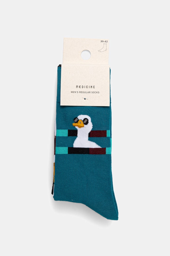 Skarpety męskie bawełniane z motywem zwierzęcym 2-pack multicolor RS26-LGM535