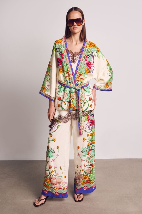 Medicine kimono damskie z wiskozą multicolor RS26-MKDA50