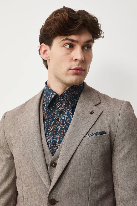 Sako pánské regular s melírováním hnědá RS26-MKM324