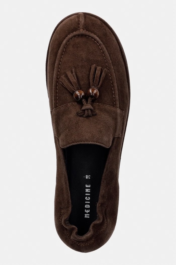 Mokasyny damskie zamszowe RS26-OBD401 brązowy