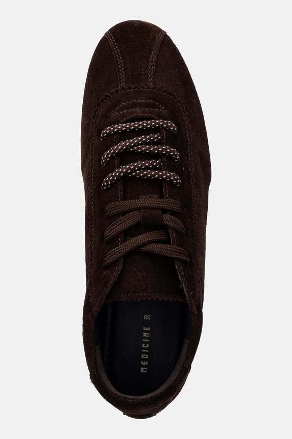 Medicine sneakersy damskie zamszowe RS26-OBD407 brązowy