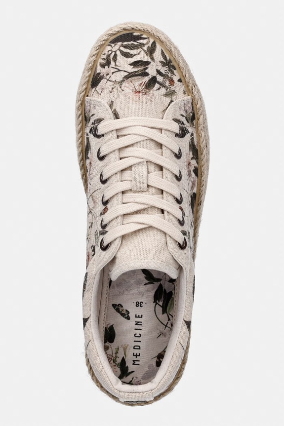 Medicine tenisówki damskie bawełniane RS26-OBD500 beżowy