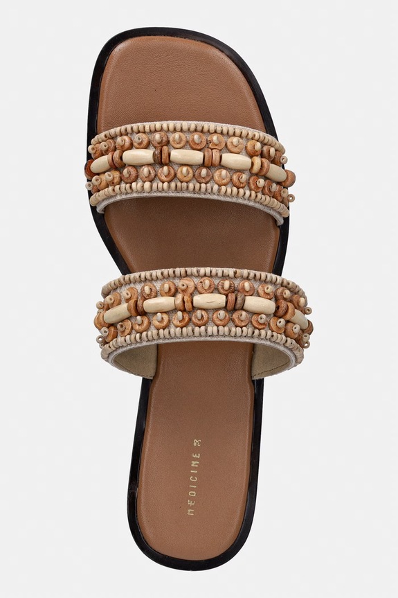 Medicine klapki damskie bawełniane beżowy RS26-OBD711