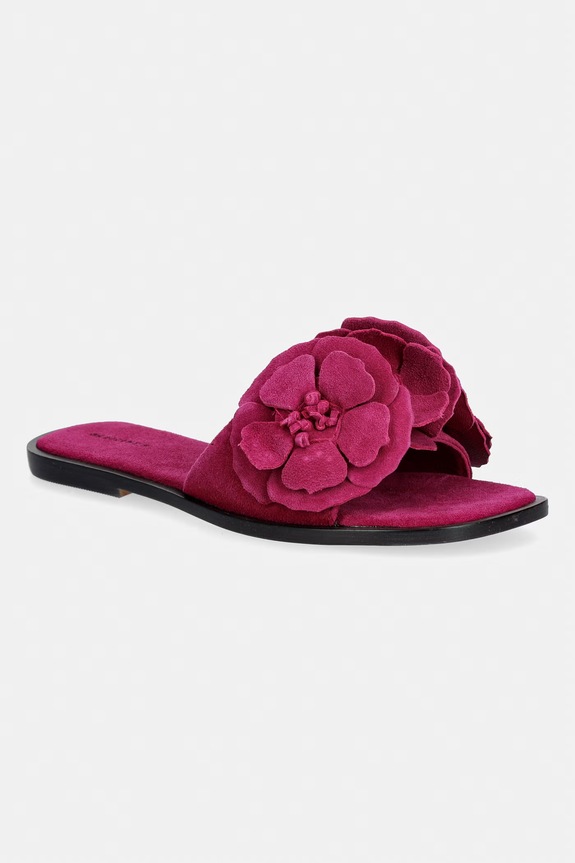 Klapki damskie zamszowe różowy RS26-OBD720