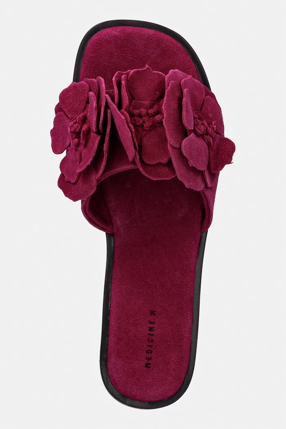 Klapki damskie zamszowe różowy RS26-OBD720