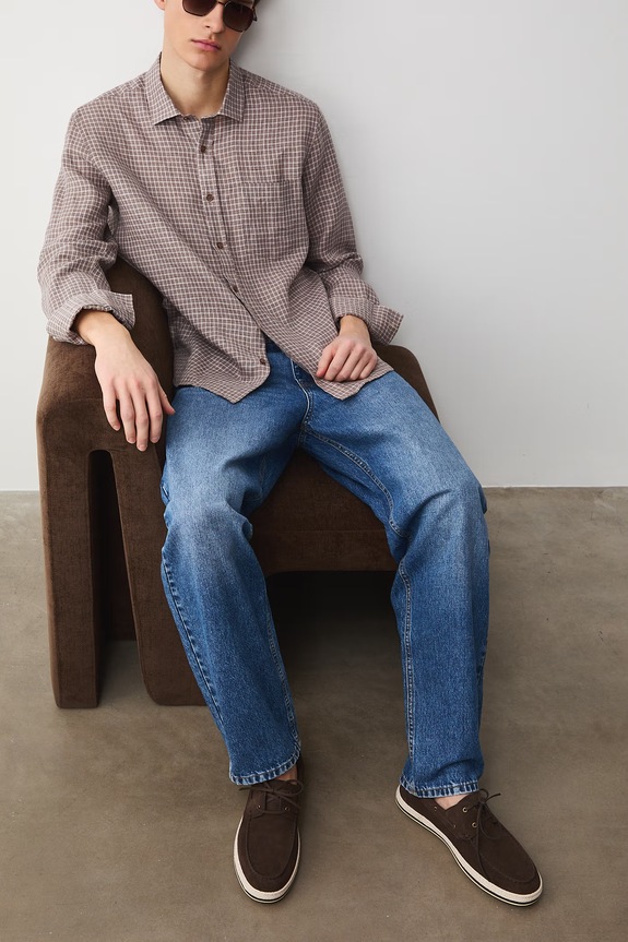 Mokasyny męskie zamszowe RS26-OBM405