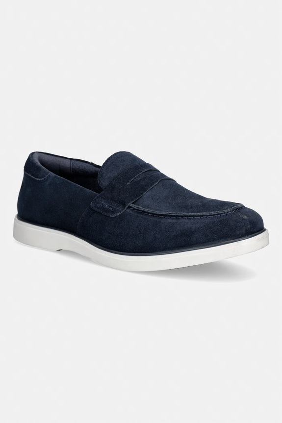 Medicine mocassini da uomo in scamoscio RS26-OBM408 blu navy RS26