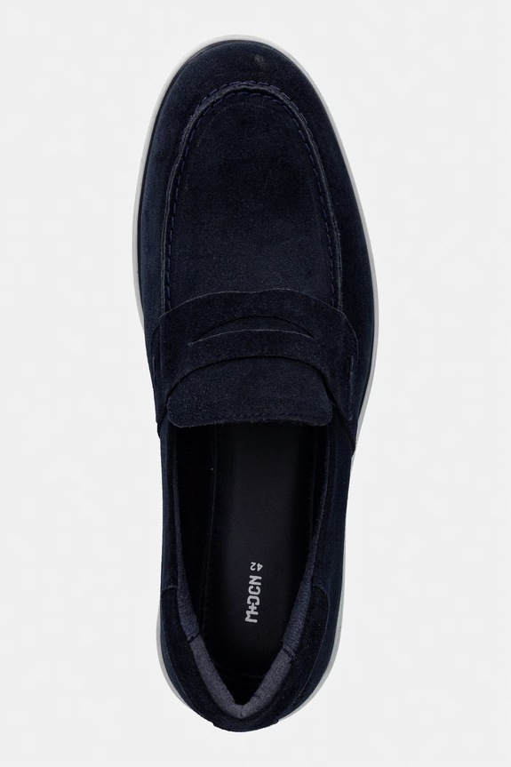 Medicine mocassini da uomo in scamoscio RS26-OBM408 blu navy